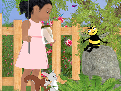 Anaya and the Bee animals bee childrens illustration illustration