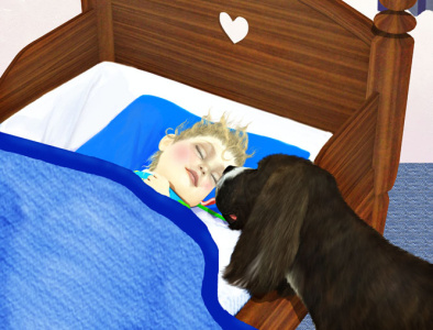 Wake Up Willie childrens illustration dogs illustration