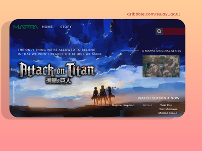 ATTACK ON TITAN WEB DESIGN attackontitan branding design landing landingpage minimal ui web webdesign