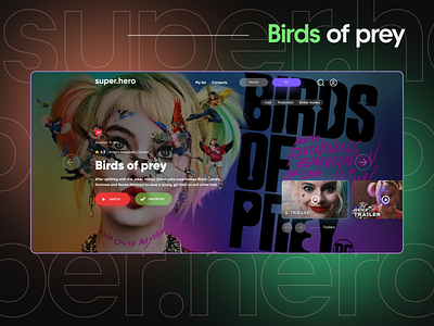 Birds of prey website concept design ux\ui landing page site design ui ui ux ux web design