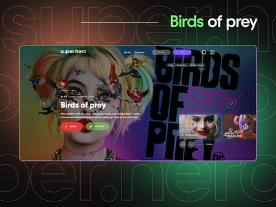 Birds of prey website concept design ux\ui