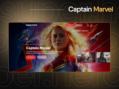 Captain Marvel website concept design ui\ux captain marvel design landing ui ui ux ux web design