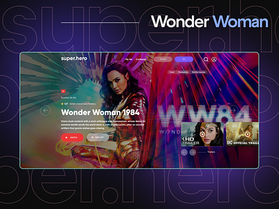 Wonder Woman website concept design ui\ux