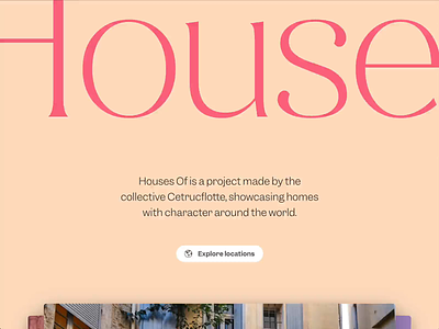 Houses Of website animation animations architecture australia carousel colorful france gallery globe houses illustration photography transition transitions travel typography webdesign website