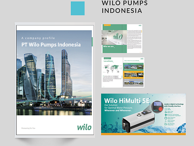 Company Profile and Banner Kit Wilo Pumps Indonesia banner ads company profile layouts minimal