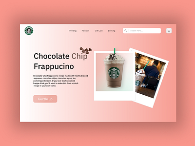 Starbucks Landing page app branding icon illustration ui ux