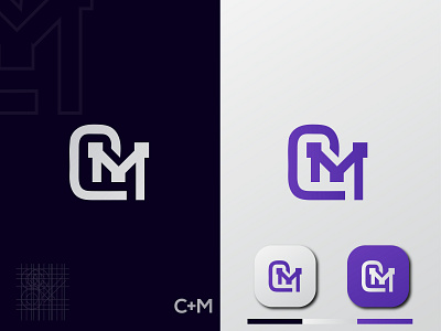 c m Logo Design app branding design flat icon illustration illustrator minimal web