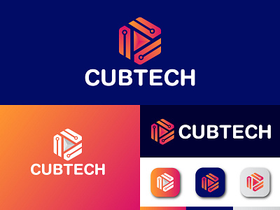 Cubtech Modern logo app branding design flat graphic design icon illustration illustrator logo minimal typography vector
