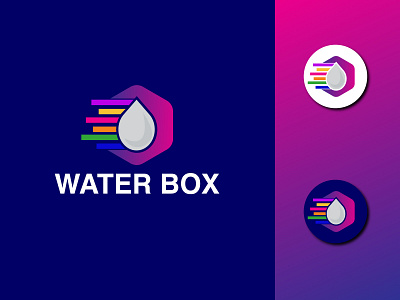 Water Box Logo Design 3d animation branding graphic design logo motion graphics