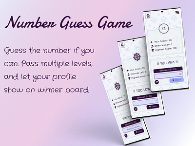 Number Guess Game UI animation branding ui