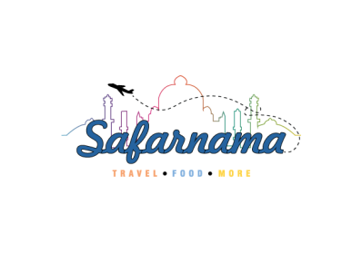 Safarnama design flat logo minimal typography vector