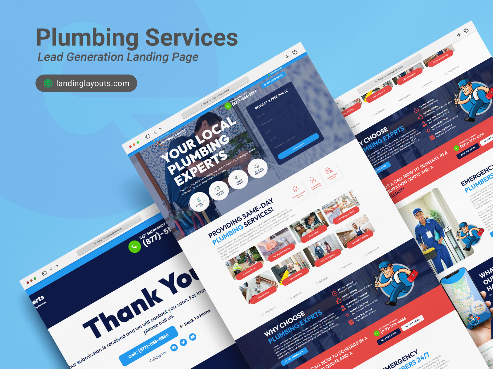 Plumbing Experts Plumbing Services Lead Generation Landing Page by