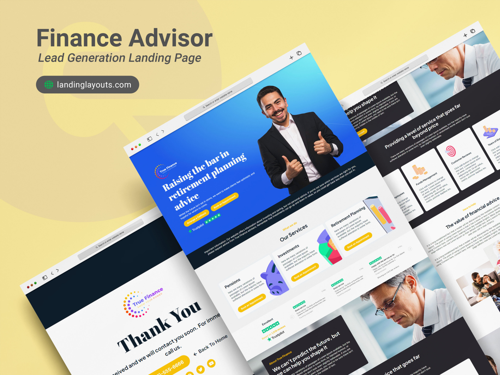 True Finance Advisor Lead Generation Landing Page by Landing Layouts on ...