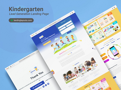 Kinder Garten Child Care Lead Generation Landing Page branding design landing page lead generation logo template wordpress