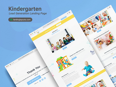 Kinder Garten Child Nursery Lead Generation Landing Page branding design landing page lead generation logo template wordpress