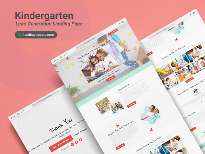 Kinder Garten Kids Play Lead Generation Landing Page branding design landing page lead generation template wordpress