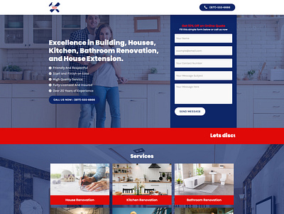 Best House Renovation Services Lead Generation Landing Page branding design landing page lead generation logo template wordpress