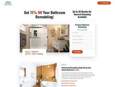 Best Bathroom Renovation Services Lead Generation Landing Page branding design landing page lead generation logo template wordpress