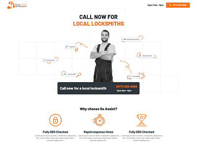 Local Locksmith Services Lead Generation Landing Page branding design landing page lead generation logo template wordpress