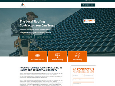 Best Residential Roofing Services Lead Generation Landing Page