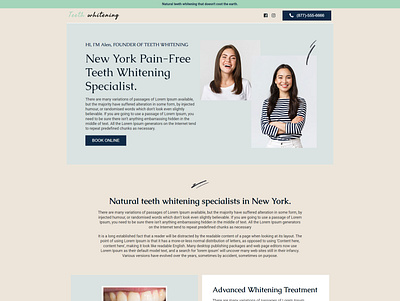 Teeth Whitening Service Lead Generation Landing Page branding design landing page lead generation template wordpress