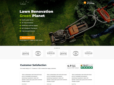 Effective Gardening Service Lead Generation Landing Page branding design landing page lead generation template wordpress