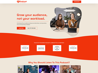 Responsive Podcasting Lead Generation Landing Page branding design landing page lead generation template wordpress