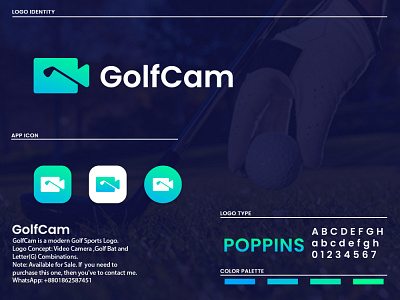 Modern Golf Sport Logo Design | Brand Identity | GolfCam