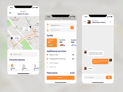 Taxi App Concept Design app design ui