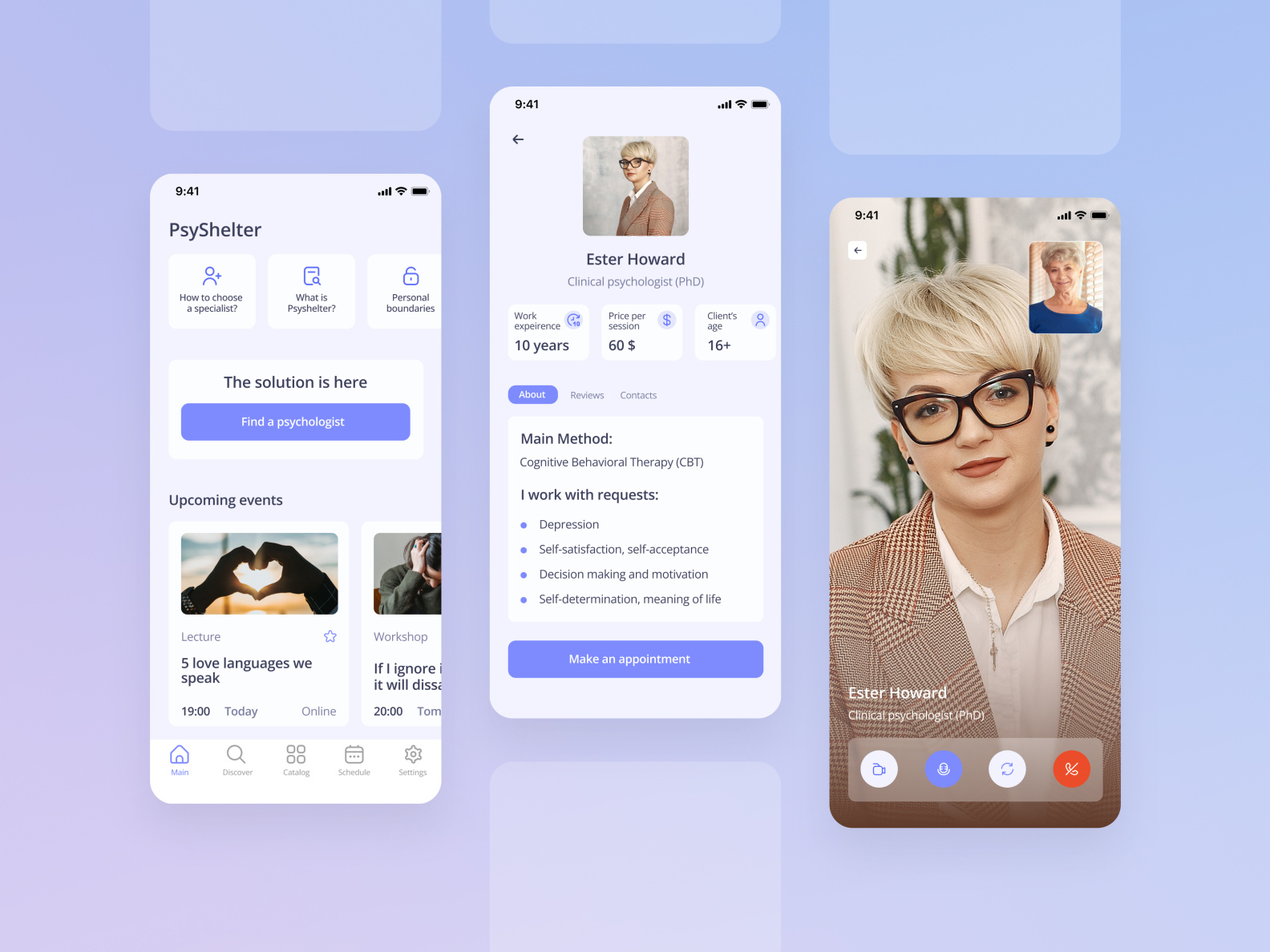 Psychotherapy App by Stacey_N on Dribbble