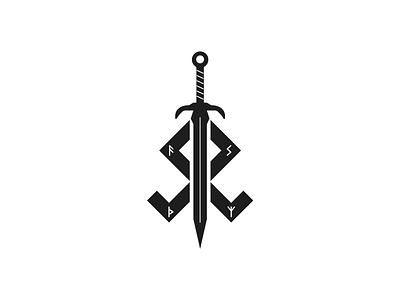Odal rune logo design graphic design identity identity design illustration logo logo design logos logotype mythology odal rune rune logo sword sword logo vector