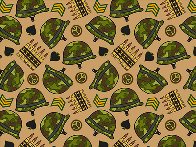Military seamless pattern art background camouflage design graphic design helmet illustration illustrator khaki military pacific patron pattern seamless seamless pattern texture vector