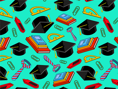 Student`s day seamless pattern with isometric items background design graphic design illustration pattern school seamless seamless pattern student study vector