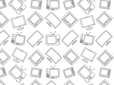 Seamless TV pattern with old and new TV`s