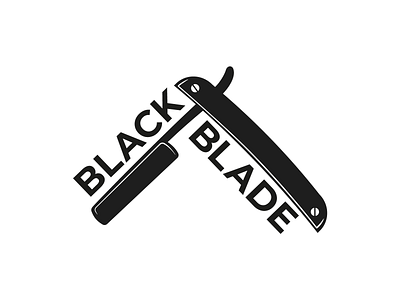 Black blade barbershop logo design