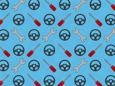 Car repair seamless pattern