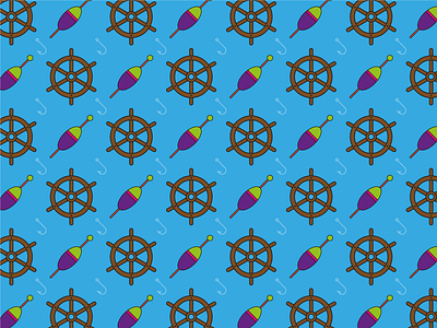 Fishing accessories seamless pattern