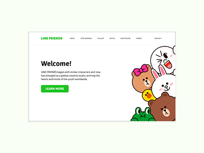 Line Friends Landing Page dailyui design landing page ui uidesign uiux