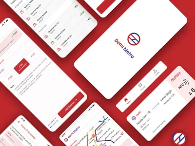 Redesigned DMRC application design dmrc logo metro nfc transport ui ux