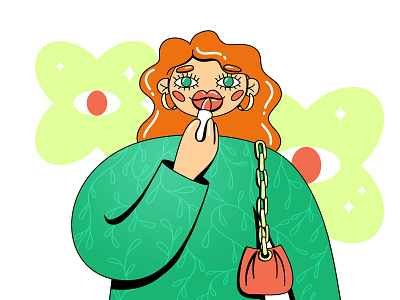 Autumn girl beauty character character design flat girl illustration illustrator lipstick make up minimal