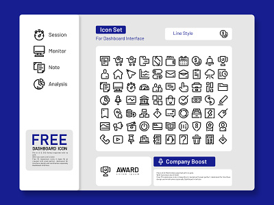 Free Icon Set For Dashboard Interface dashboad dashboard design dashboard ui free free download free icons free icons download freebies icon design icon set ui vector wireframe