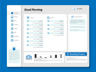 Dashboard Design with free icons