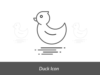 Cute Duck Icon animal black branding cute design duck grey icon illustrator line icon outline svg ui vector