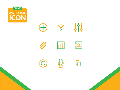 Create Awesome Icon app branding design flaticon fresh icon green icon icon app icon design icon set illustration line icon project ui