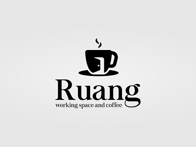 Logo Ruang black branding coffee door enjoy icon icon design illustration logo project space