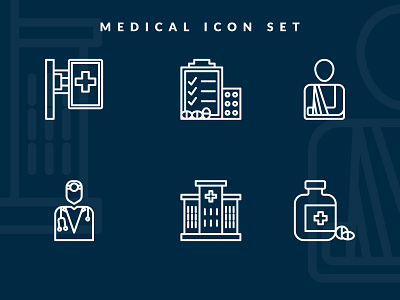 Medical Icon Set design fresh icon hospital hospital icon icon icon design icon set illustration line icon medic medical medical app medical care medical icon project ui web