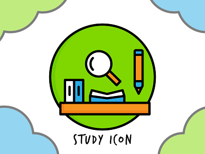 Study Icon branding flaticon fresh icon green icon icon app icon design icon set illustration line icon ui