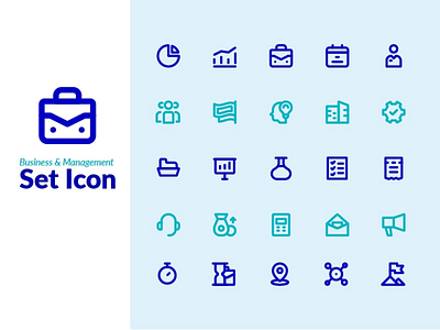 Icon set business & management pixel perfect app business icon iconline icons iconset interface lineicon management perfectpixel pixelperfect ui ux