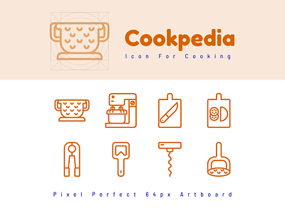 Cookpedia branding fresh icon icon icon design line icon ui