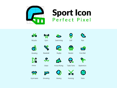 Sport Icon Set 24px blue branding filled icon filled line flat icon green icon icon set lineicon perfect pixel web